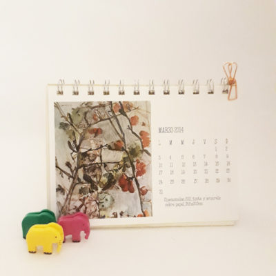 Calendario de mesa con pinturas